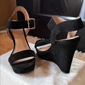 Mix No. 6 Elegant Black Wedge Heels